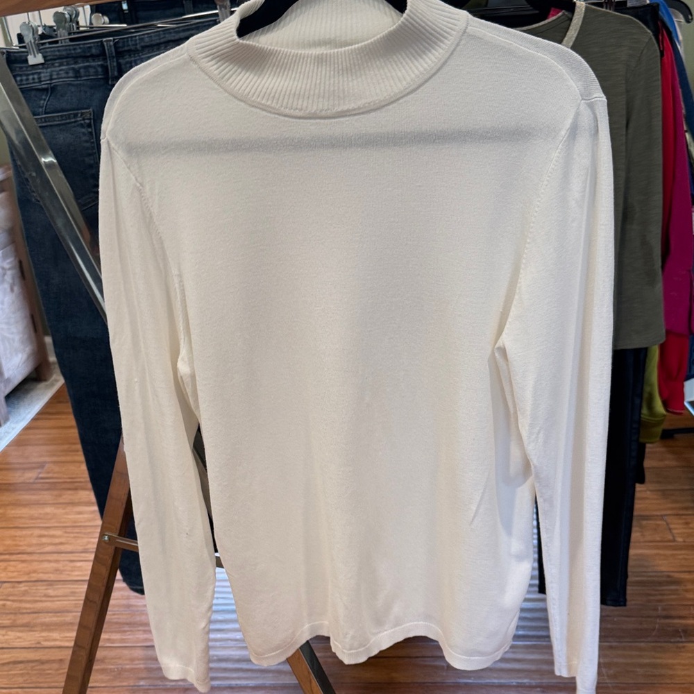 Chico's Cream Turtleneck Sweater
